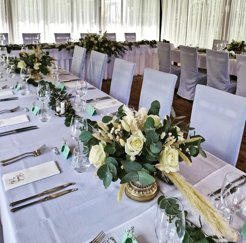 Svadobná výzdoba - nízka výzdoba